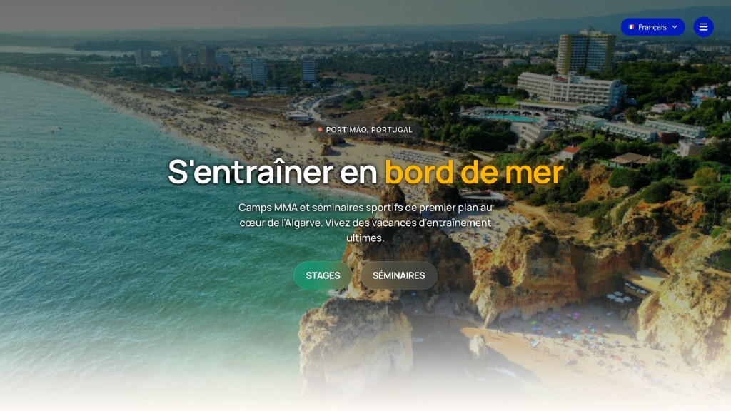 Site web sur-mesure pour MMA Beach Camp Portimão - Agence web Lyon
